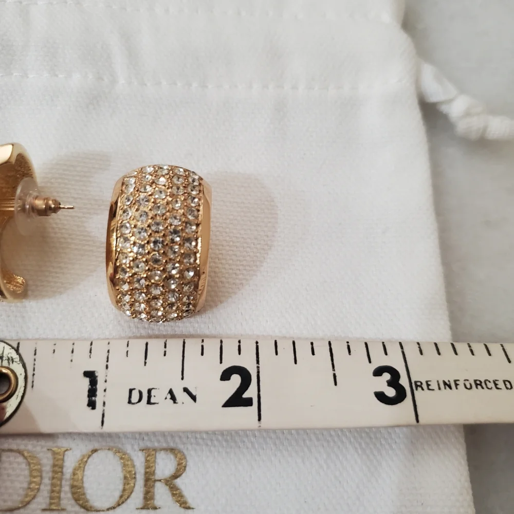 Christian Dior Gold Bling Dome Earrings